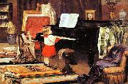 Aurelio de Figueiredo Girl at the piano oil painting picture wholesale